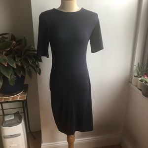 Aritzia Wilfred free midi dress blue